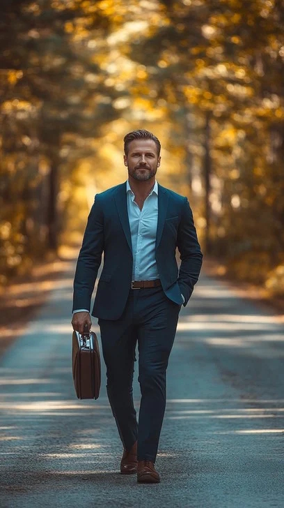 Man walking confidently