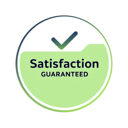 Satisfaction guaranteed badge or customer support image